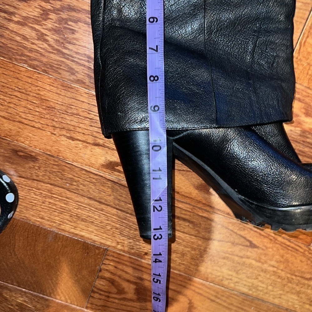 Nine West vintage Black Heeled ankle leather  boots Sz 9.5 - Picture 9 of 15
